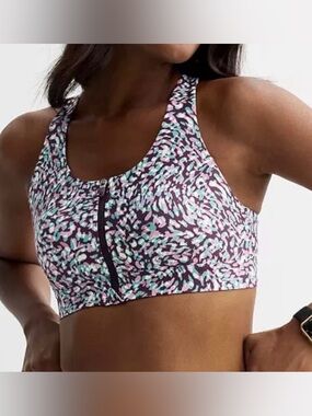 NWT tek gear Purple Printed Wireless Sports Bra